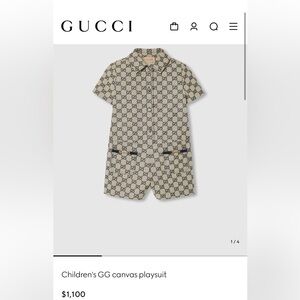 Gucci children’s canvas romper playsuit size 4/5. Brand new/original bag w tags